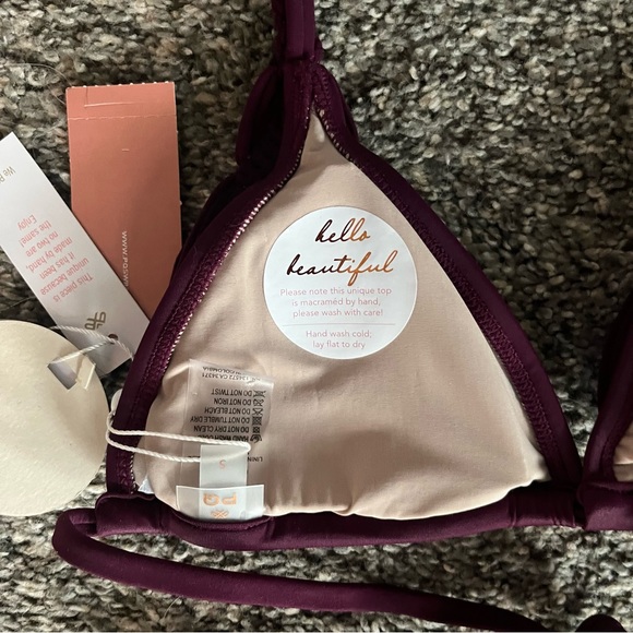 PQ swim Mila bathing suit set in Sangria small top and medium bottom NWT - Picture 7 of 14